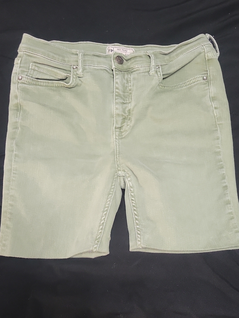 Free People Size 28 Sage Green Longer/Bermuda Jean Shorts